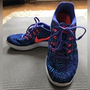 Nike Women's Vibrant Blue and Orange Athletic Shoes